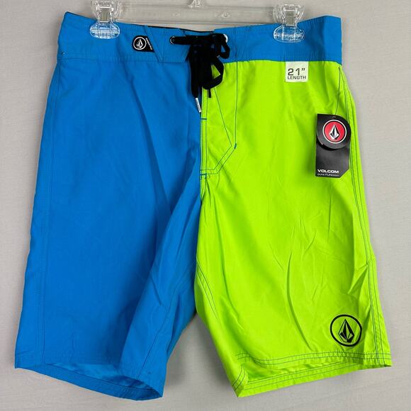 Volcom 38ER Men’s 30 Board Shorts 21” Length Cinch Fly Colorblock - Picture 1 of 8